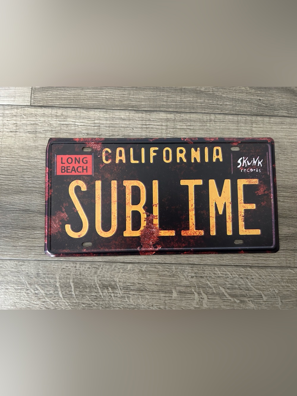 Sublime California License Plate Wall Sign - Black & Yellow